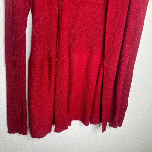 Verve Ami Womens Cardigan Sweater Size S Red Open Front Long Sleeve Pull On - Picture 7 of 16